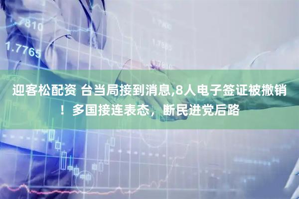 迎客松配资 台当局接到消息,8人电子签证被撤销！多国接连表态，断民进党后路